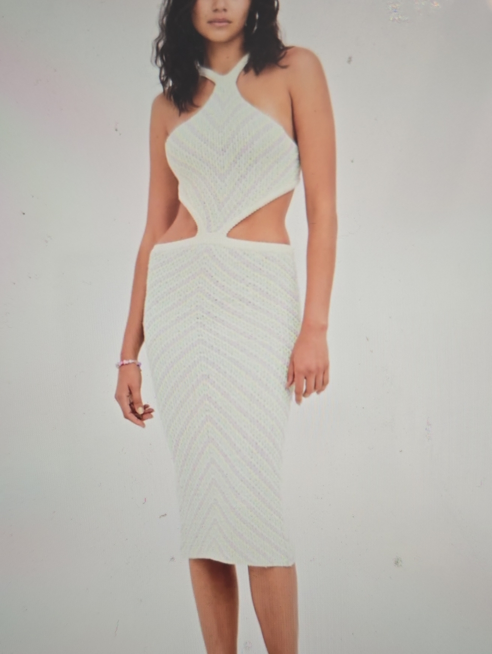 For Love &‎ Lemons White Cutout Halter Midi Dress